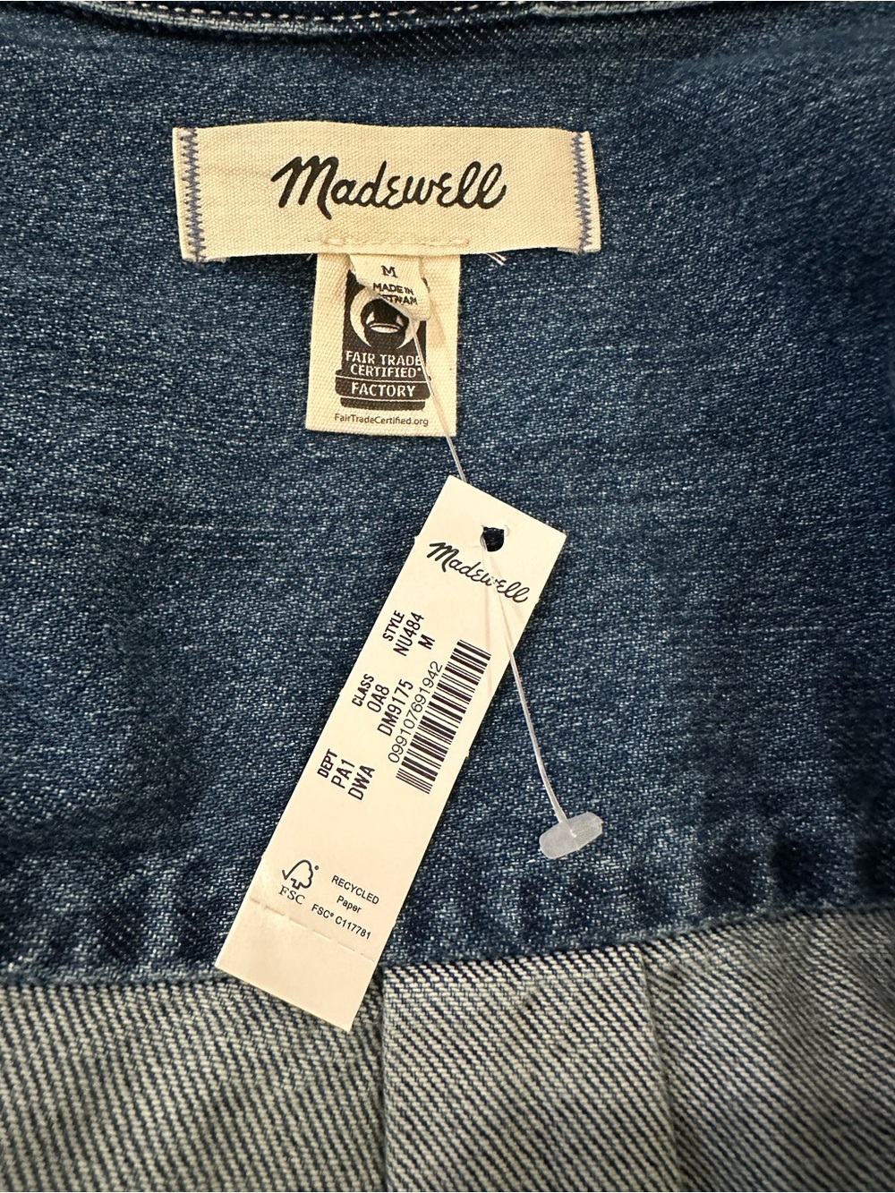 NWT Madewell Denim Boxy Shirtdress in Demarco Wash, M - Picture 7 of 7